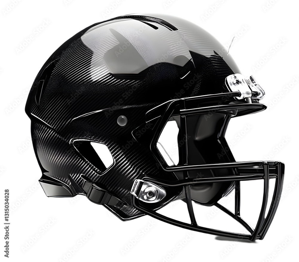 Fototapeta premium black carbon fiber helmet textured football helmet black helmet studio shot sports equipment carbon weave helmet isolated on white
