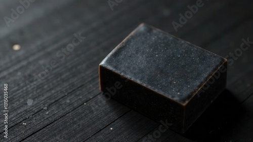 Wallpaper Mural A Dark Rectangular Bar of Soap Rests on a Dark Wooden Surface Torontodigital.ca