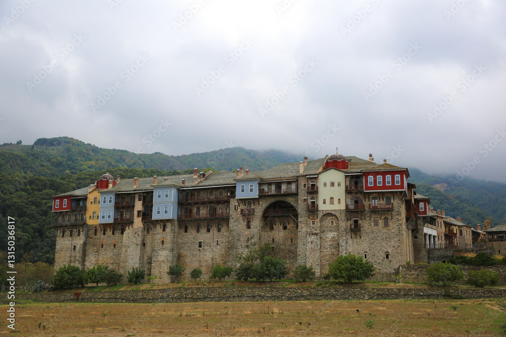 Iviron monastery in Mount Athos, Greece Iviron monastery in Mount Athos, Greece