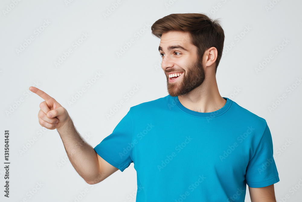 A handsome young man confidently pointing his hand directly at you with a broad smile A handsome young man confidently pointing his hand directly at you with a broad smile