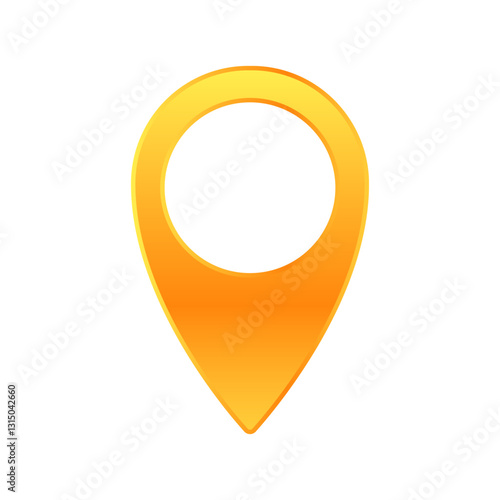 Free Download Bold yellow marker icon with a smooth round design. transparent center enhances its modern appeal. - GFXLoad
