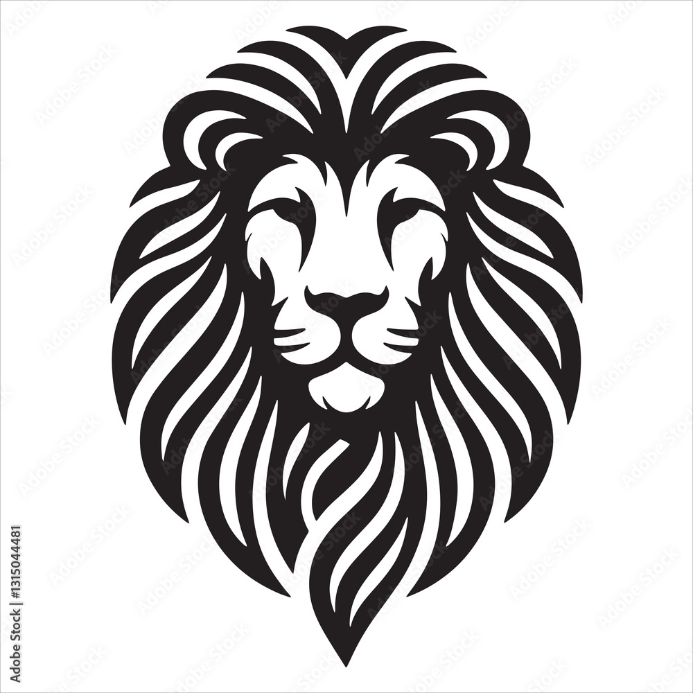 Obraz premium Lion head silhouette vector logo