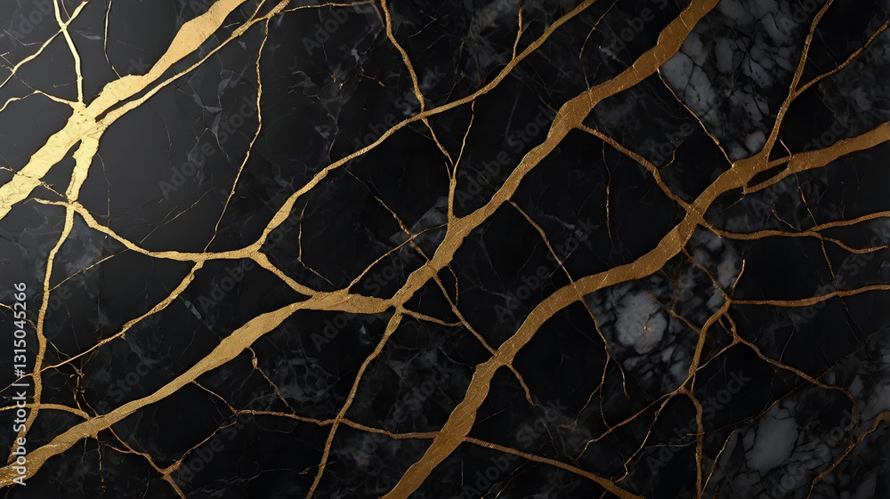 Luxurious Marble: A stunning close-up captures a luxurious slab of dark marble, intricately veined with golden streaks, offering a captivating blend of opulence and natural beauty. Luxurious Marble: A stunning close-up captures a luxurious slab of dark marble, intricately veined with golden streaks, offering a captivating blend of opulence and natural beauty.