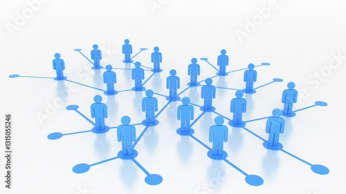 Population Increase Zoom Out Illustration. Social Network Growing 3d Animation. Number of People Growing. Hierarchy, Connections and Communications. Lines and Dots, Men Links Business Concept 4k.