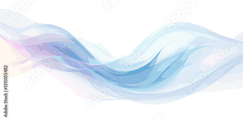 Abstract flat icons set in blue tones with flowing lines vector design.