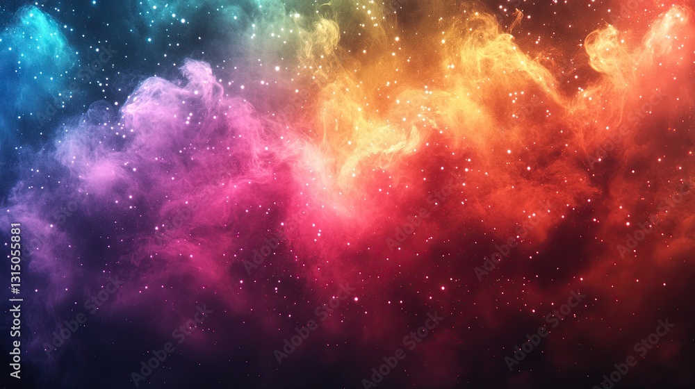 Naklejka premium Vibrant fireworks exploding in the sky night smoke black background -