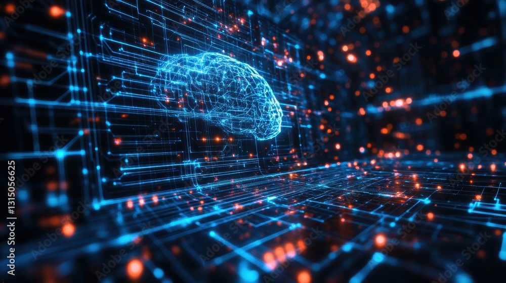 Advanced AI Neural Web Scanning Futuristic Data Poin Advanced AI Neural Web Scanning Futuristic Data Poin