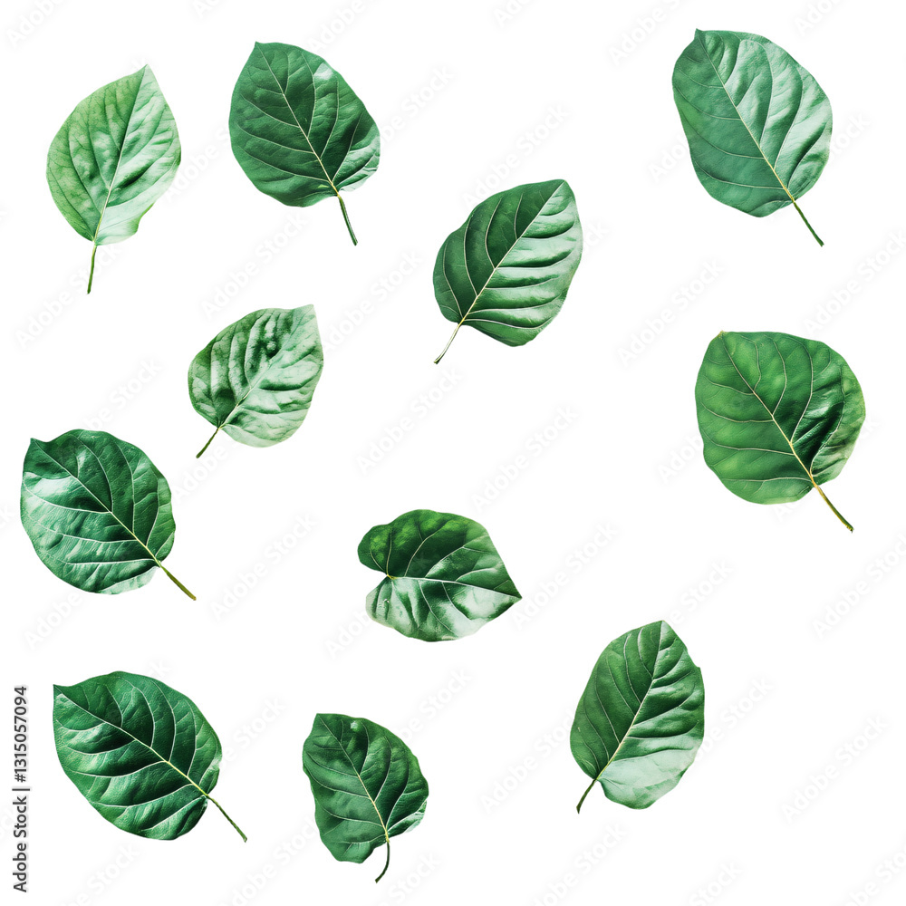a set of green leaves on a transparent background a set of green leaves on a transparent background