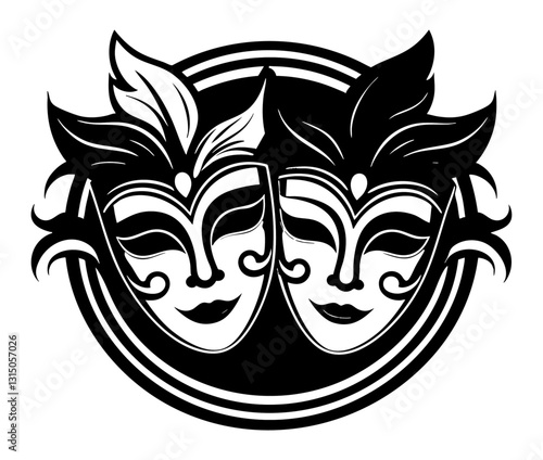 Maski teatralne ilustracja