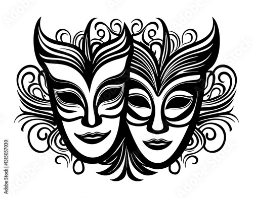 Theatre masks illustration