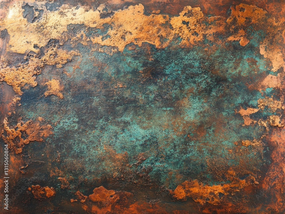 Abstract texture with bronze and turquoise hues creating a distressed and aged patina effect for artistic backgrounds Abstract texture with bronze and turquoise hues creating a distressed and aged patina effect for artistic backgrounds