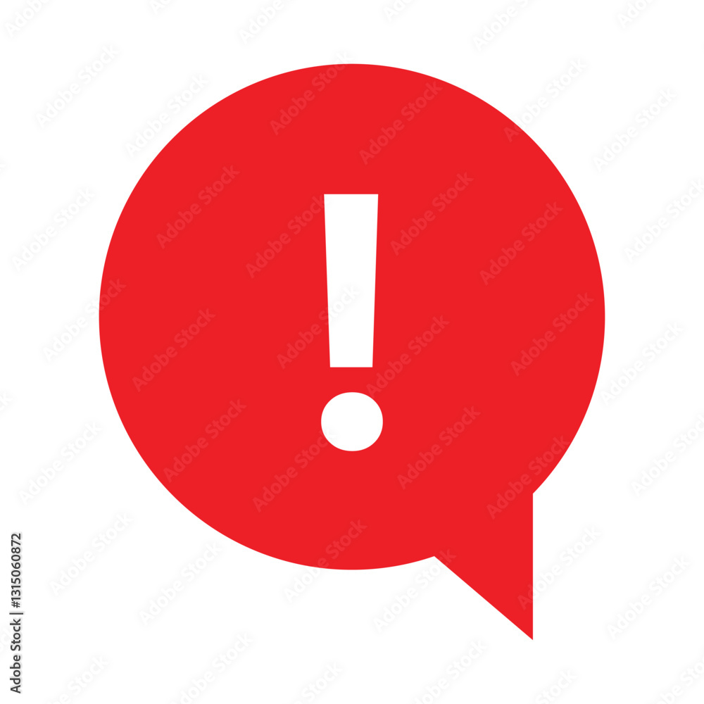 Red Exclamation sign vector isolated on white background Red Exclamation sign vector isolated on white background
