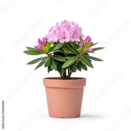 Wallpaper Mural Pink Rhododendron in Terracotta Pot Against White Background Torontodigital.ca