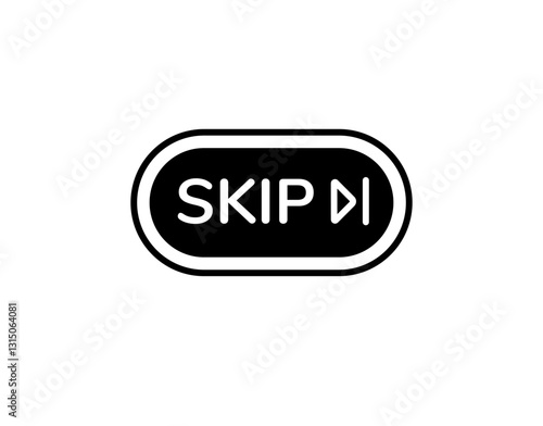 bold skip button with clear text and symbol for easy media navigation and interaction.