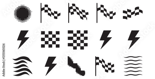 Racing Collage Racing SeamlessMotor Racing Silhouette Icons