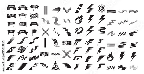 Racing Collage Racing SeamlessMotor Racing Silhouette Icons