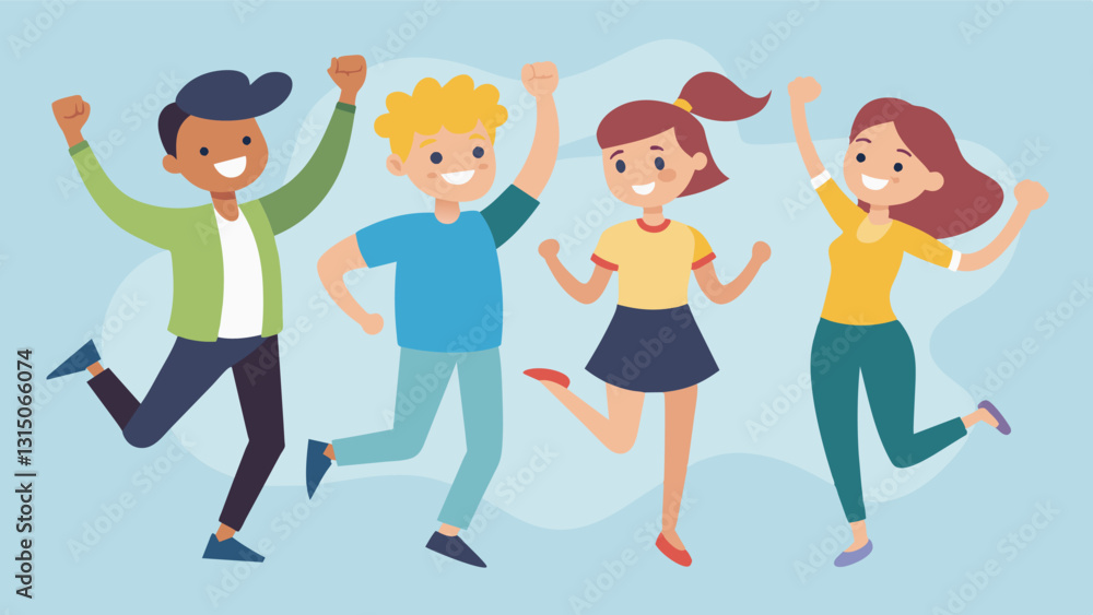 The youngest members are often the most energetic and enthusiastic inspiring the adults to let loose and dance with abandon.. Vector illustration The youngest members are often the most energetic and enthusiastic inspiring the adults to let loose and dance with abandon.. Vector illustration
