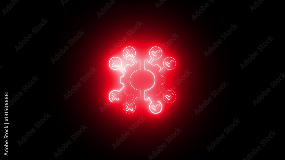Cells icon animation by cyan color neon on black background. Cells icon animation by cyan color neon on black background.