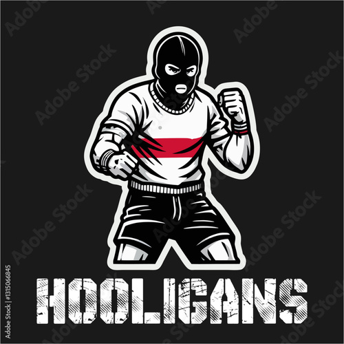 Poland Ultras Hooligan football fans vector illustration