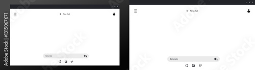 Two ai chat windows show different designs and layouts, emphasizing unique interface elements.