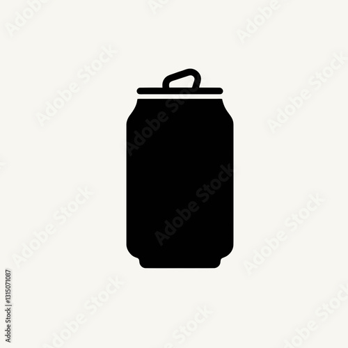 very simple flat and minimalist Soda Pop Cap silhouette in black on a white background