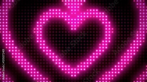 animated video of running lights in heart shape