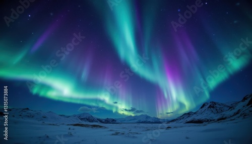 Wallpaper Mural The ethereal aurora borealis shimmers and undulates across the night sky Torontodigital.ca