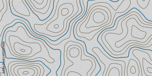 Intricate Topographic Map Design Featuring Fluid Abstract Contour Lines and Mountain Relief for Advanced Mapping Applications
