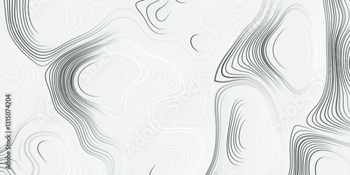 Advanced Topographic Cartography with Smooth Contour Lines, Mountain Relief, and Abstract Mapping Patterns

