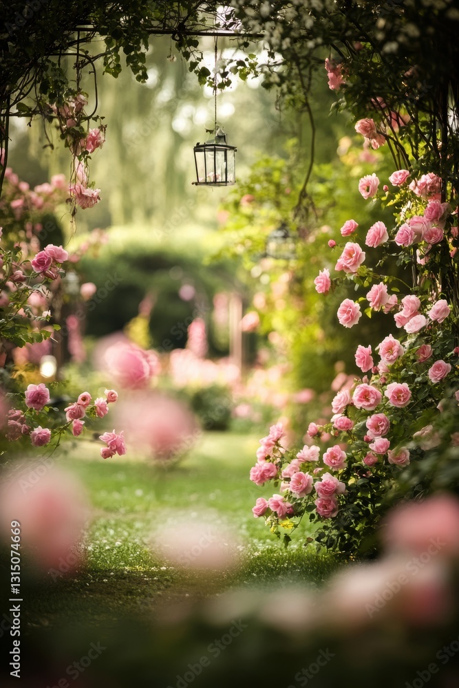 Beautiful garden with colorful flowers. Beautiful garden with colorful flowers.