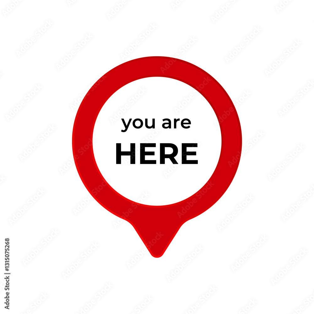 red map marker with text shows current location, emphasizing presence and navigation guidance. red map marker with text shows current location, emphasizing presence and navigation guidance.