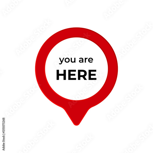 Free Download red map marker with text shows current location, emphasizing presence and navigation guidance. - GFXLoad