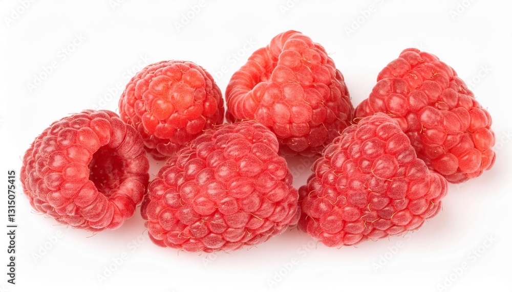 Fresh raspberries lying on a white background Fresh raspberries lying on a white background