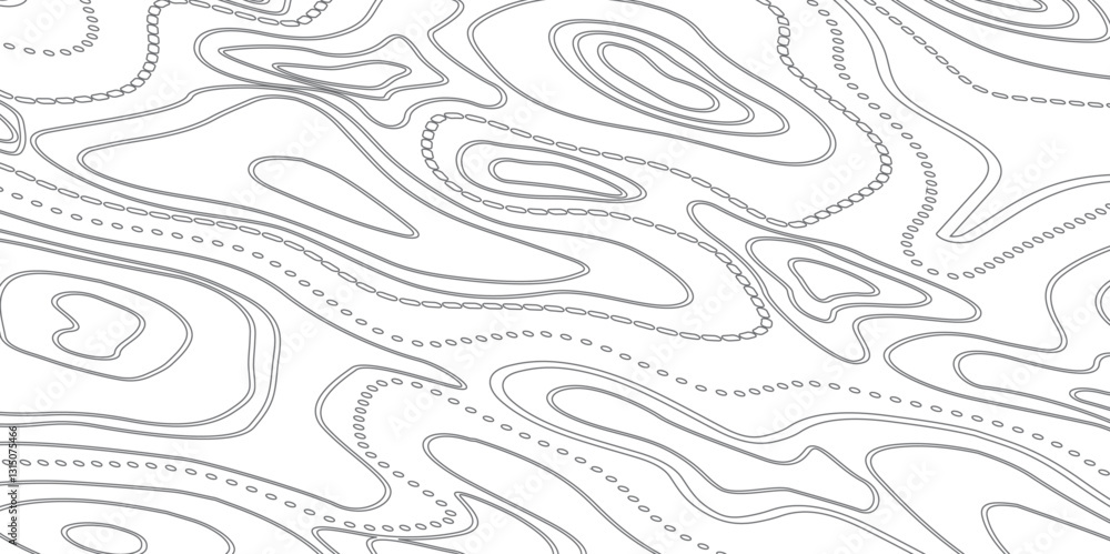 Fototapeta premium Seamless and High-Detail Topographic Map Design with Artistic Elevation Contours and Geographic Relief Representation
