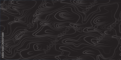 Modern Mapping Aesthetics with Smooth Abstract Contour Lines, Precise Elevation Relief, and Seamless Topographic Visualization