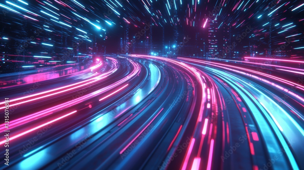 Obraz premium Artificial Intelligence-driven Futuristic Transportation.