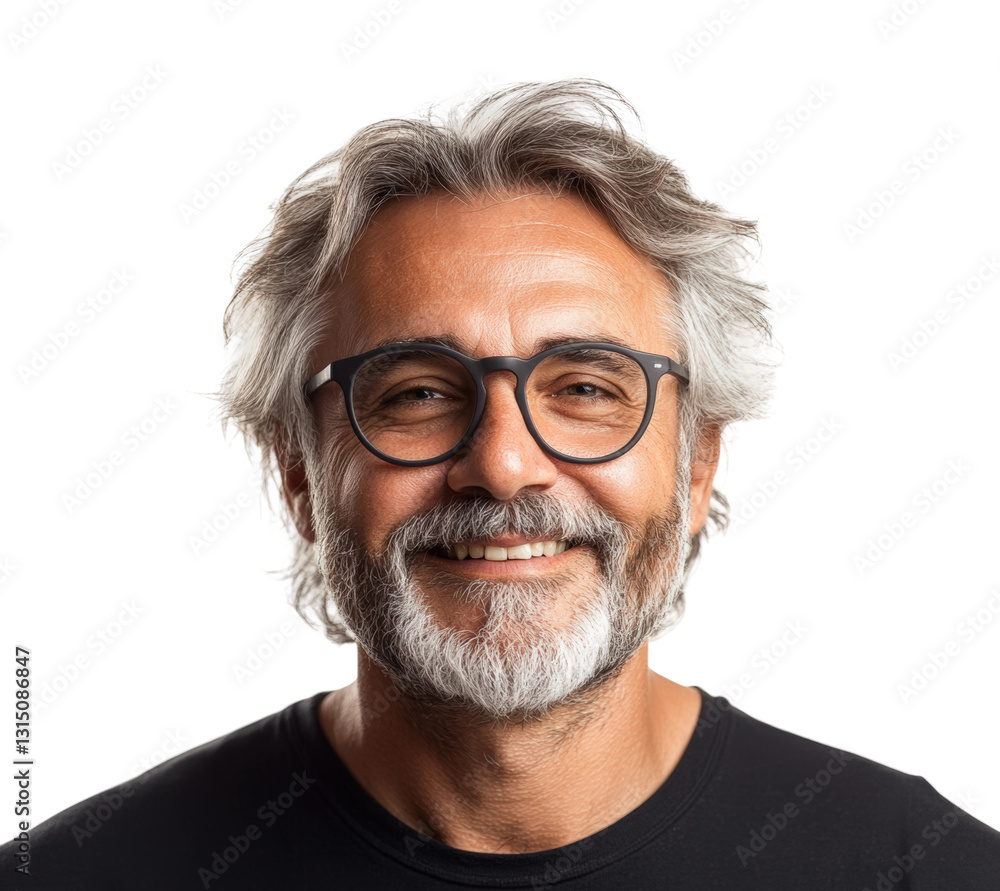 Smiling senior man portrait lifestyle isolated on transparent background, png Smiling senior man portrait lifestyle isolated on transparent background, png