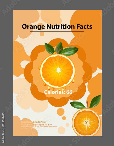 Orange fruit flyer background layout design vector on colorful background