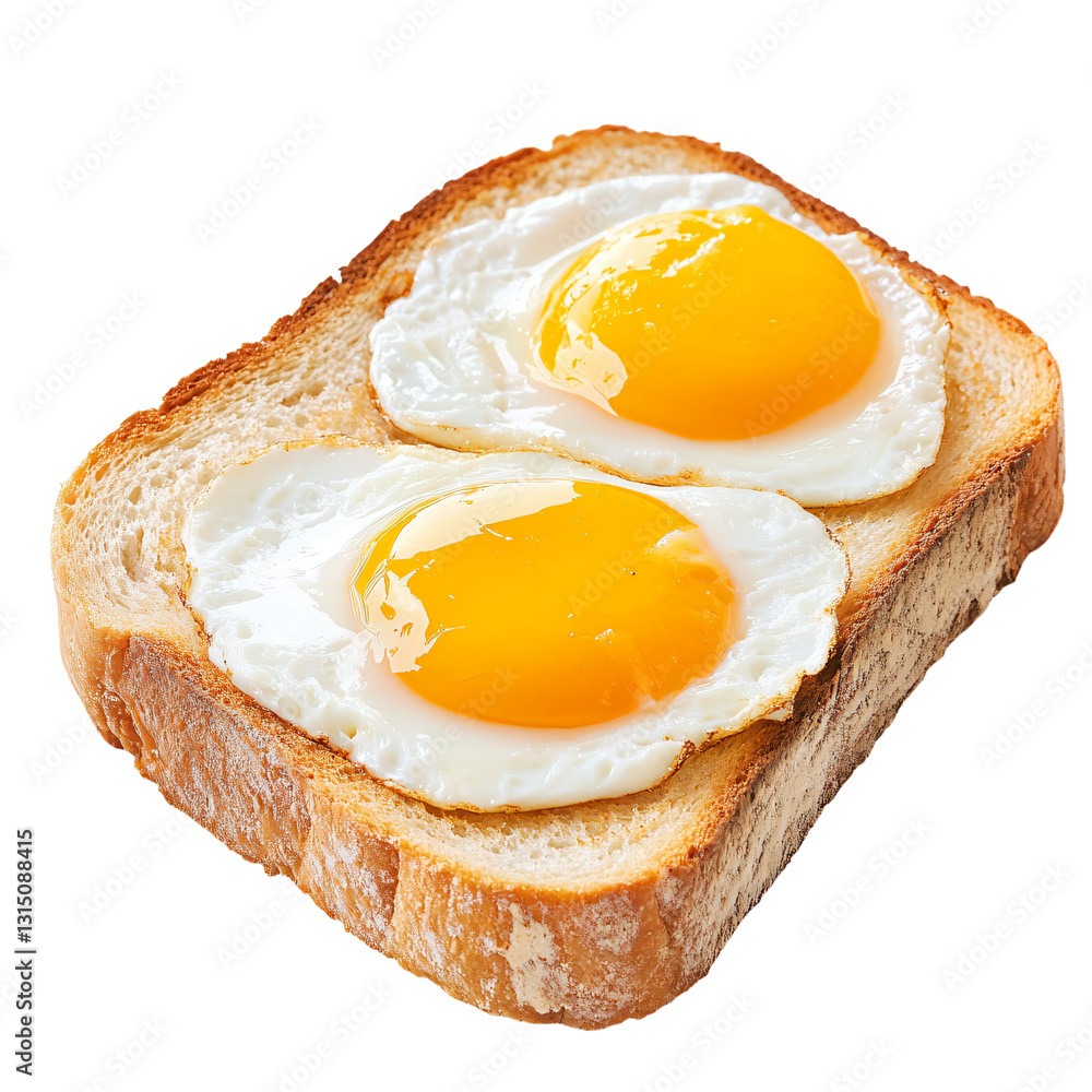 two fried eggs on a piece of bread two fried eggs on a piece of bread
