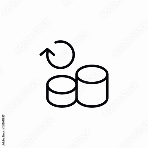 coin reload icon sign vector