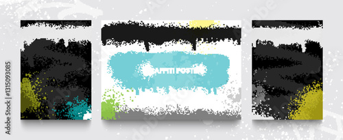 Set of graffiti posters. Vector illustrations for your creativity.