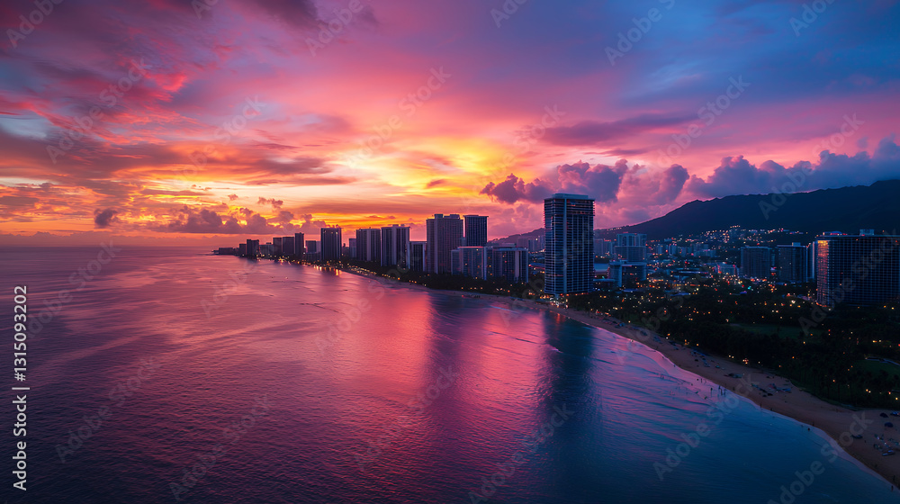 Fototapeta premium sunset over the river
