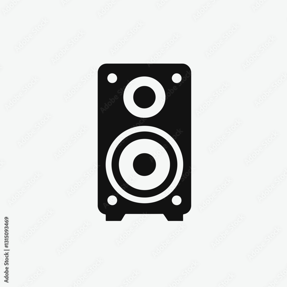 very simple flat and minimalist Speaker silhouette in black on a white background very simple flat and minimalist Speaker silhouette in black on a white background