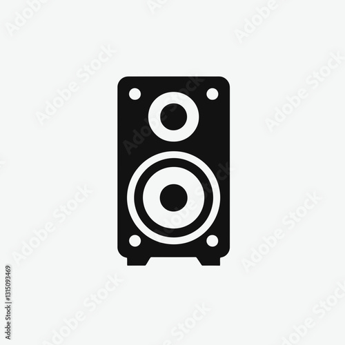 very simple flat and minimalist Speaker silhouette in black on a white background