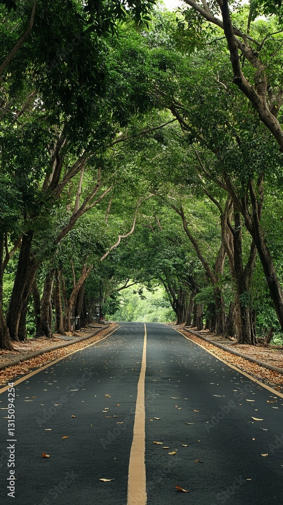 Discover a serene empty road embraced by lush green trees, offering a peaceful escape into nature. This captivating scene invites adventure and tranquility. Discover a serene empty road embraced by lush green trees, offering a peaceful escape into nature. This captivating scene invites adventure and tranquility.
