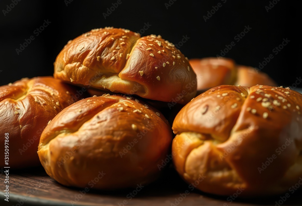 Close-up of rustic bocadillos, dark background, moody lighting, food styling, texture Close-up of rustic bocadillos, dark background, moody lighting, food styling, texture