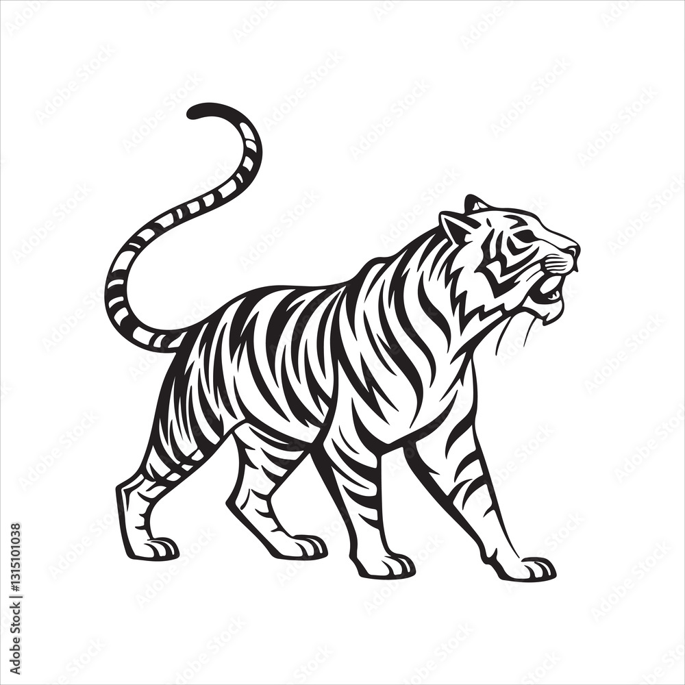 Fototapeta premium tiger on white background
