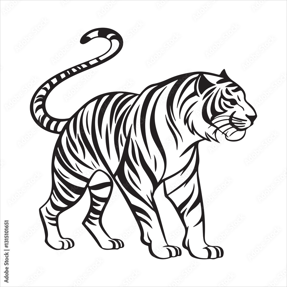 Obraz premium tiger on white background