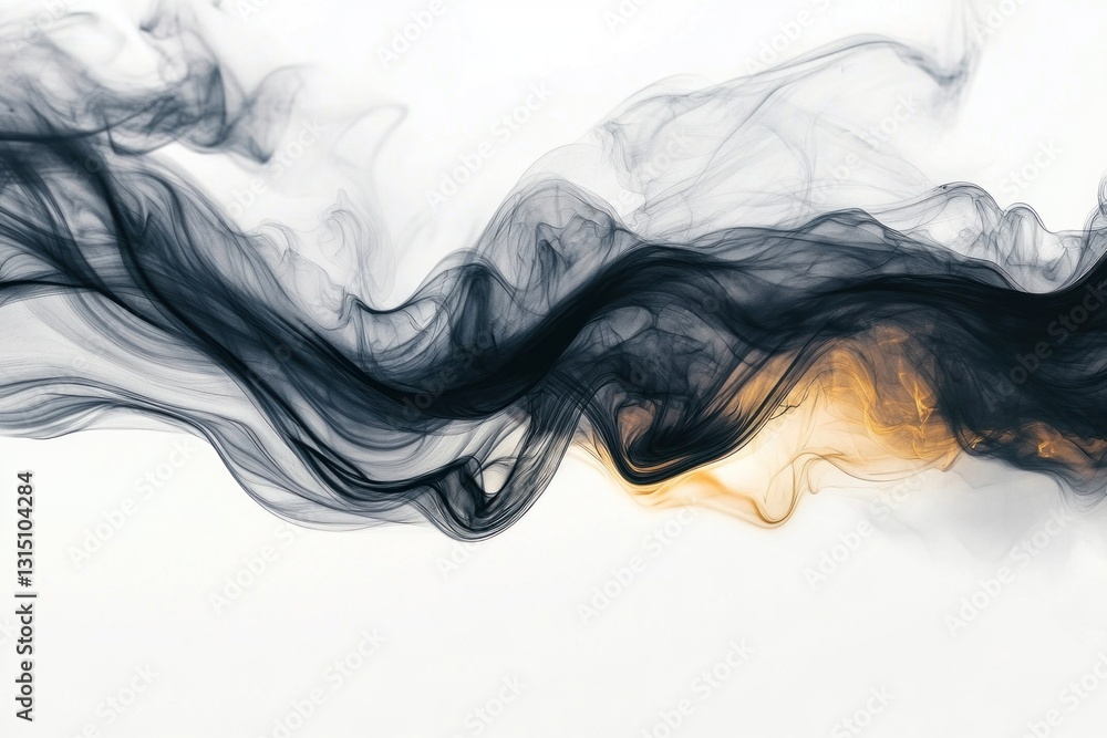 Abstract smoke swirls, white background, dynamic motion, graphic design element Abstract smoke swirls, white background, dynamic motion, graphic design element