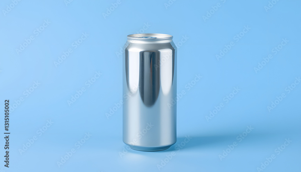 Empty beverage aluminum can with design space, origami. with white shades Empty beverage aluminum can with design space, origami. with white shades